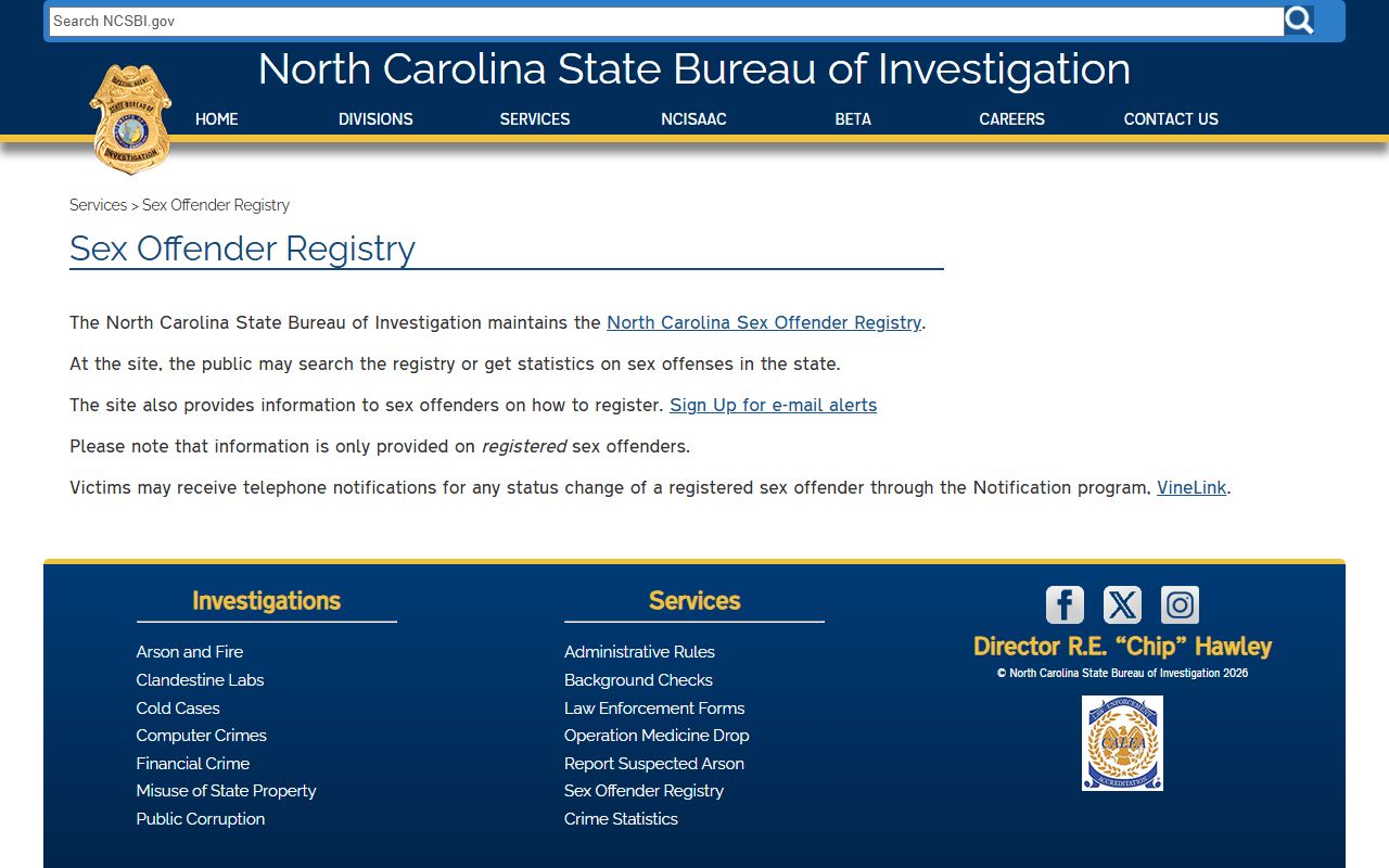 Rockingham County arrest records and court charges NCSBI registry description