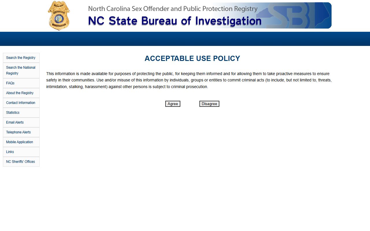 Rockingham County arrest records and court charges NC SBI sex offender registry