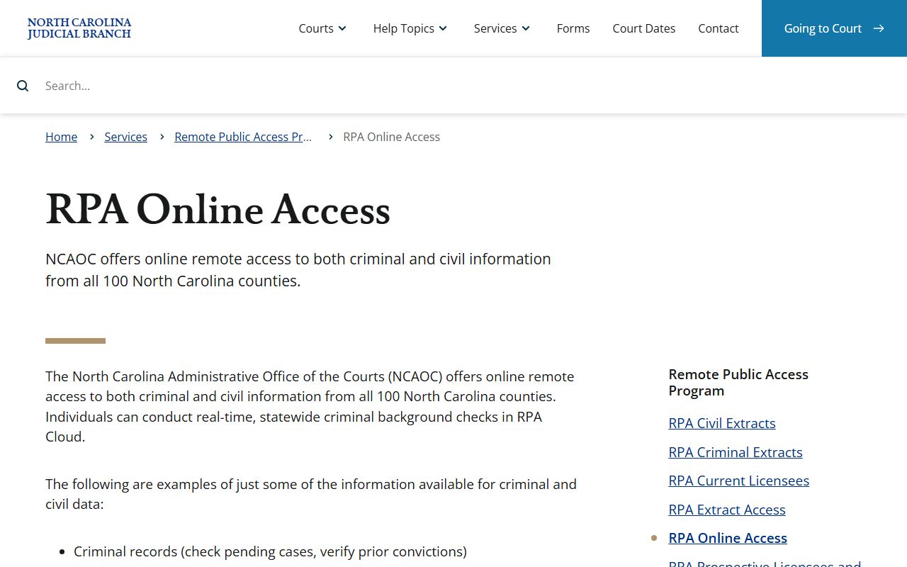 Rockingham County court records Remote Public Access subscription program
