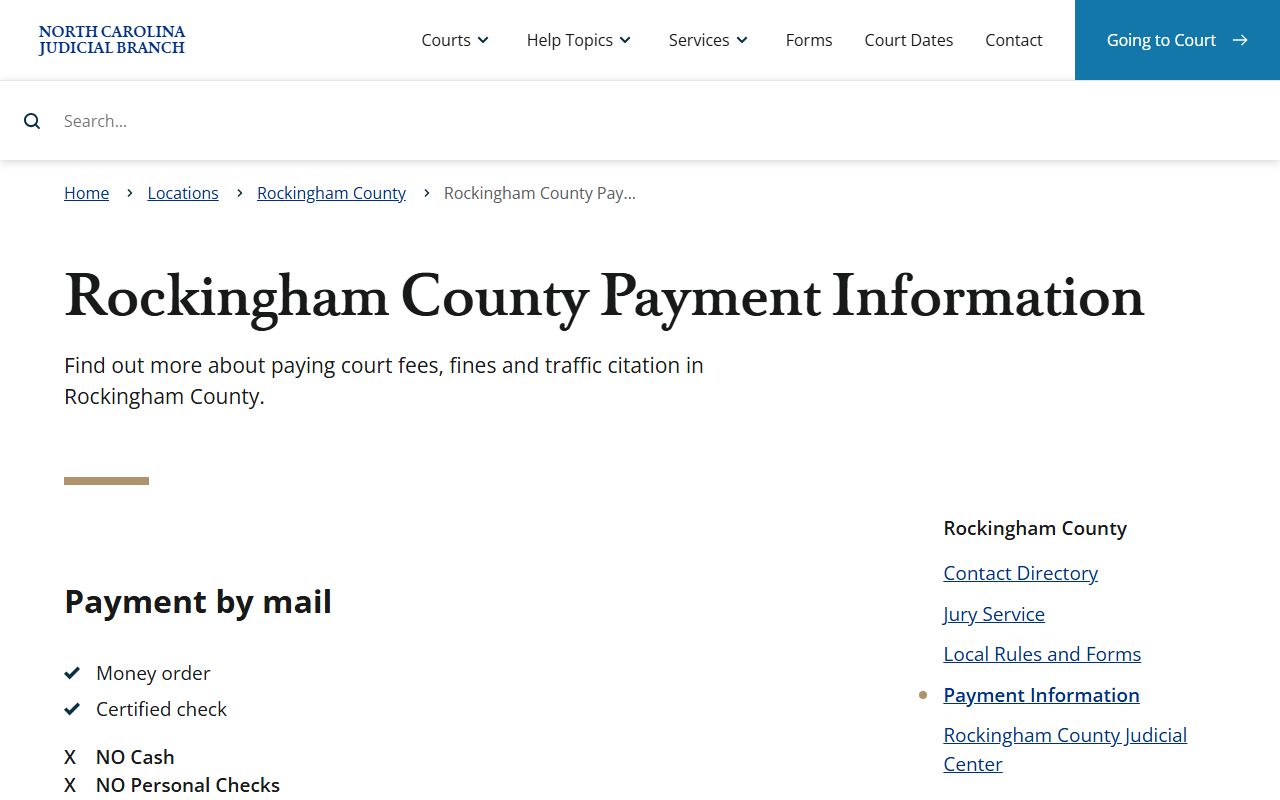 Rockingham County court records payment information