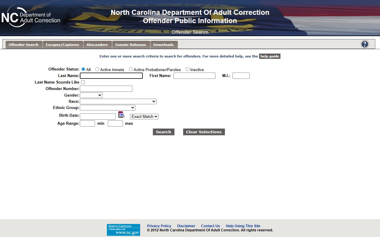 Rockingham County inmate search NC DAC offender public information search