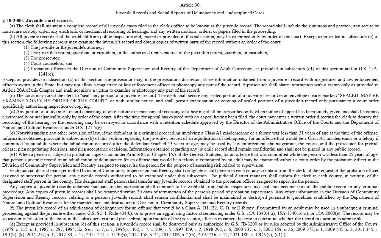 Rockingham County warrant search juvenile record access limits